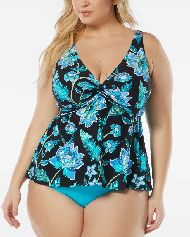 2023 Beach House Women's Plus Willow Underwire Twist Tankini Top - Hw95364