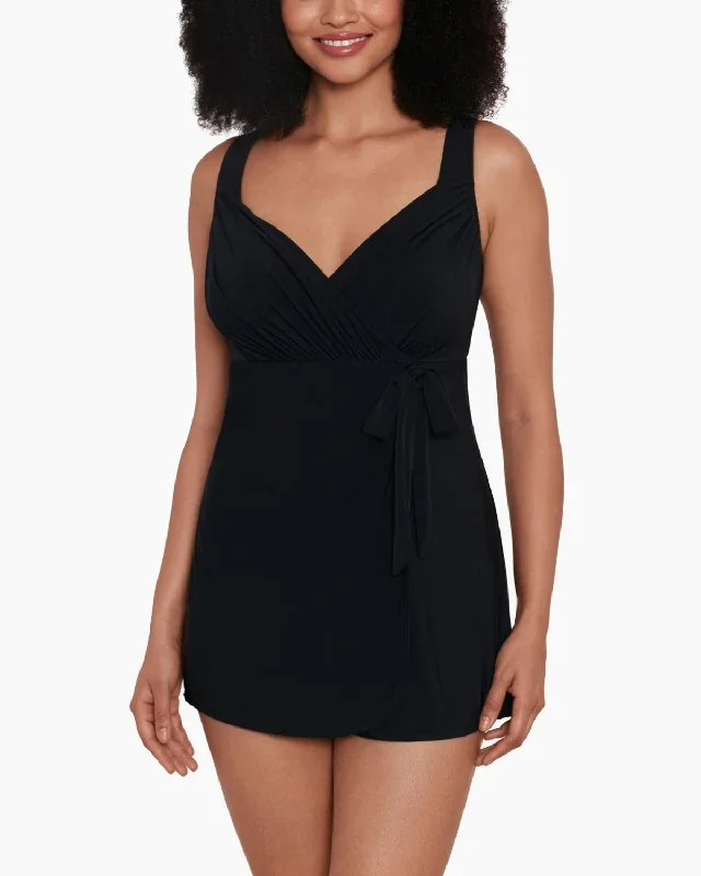 2023 Longitude Night Gala Draped Crossover Flyaway Swim Dress - L231243