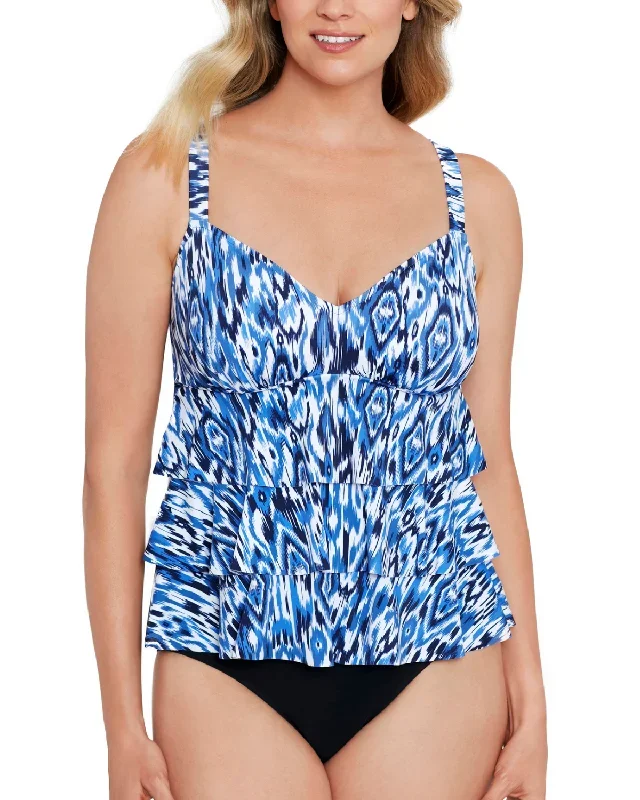 2023 Shape Solver Ikats Meow Triple Tier Tankini - 60200040