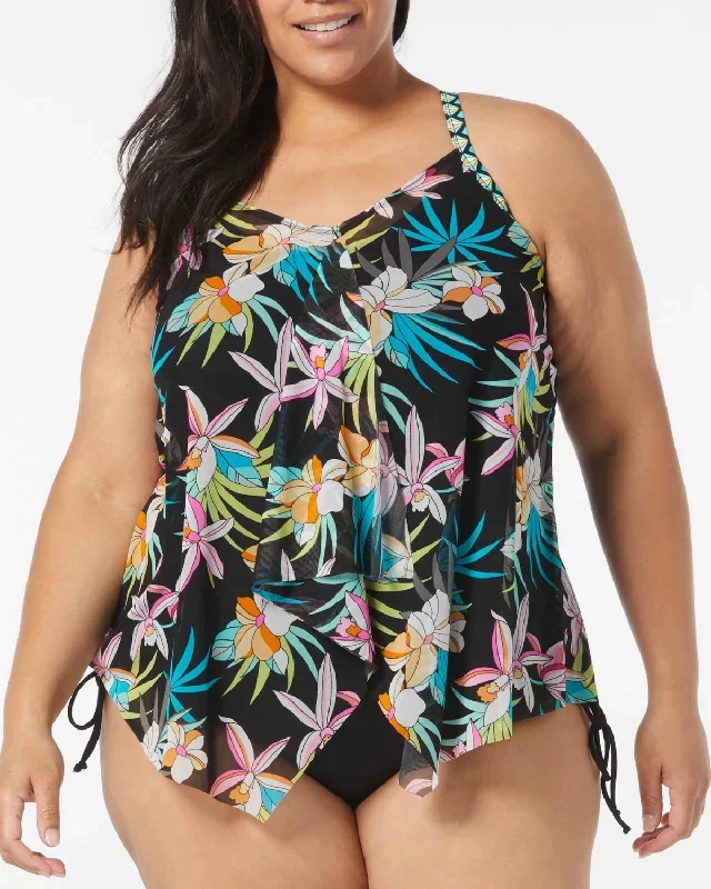 2024 Beach House Women's Plus Tropic Bloom Sarah Tankini Top - Hw5a372