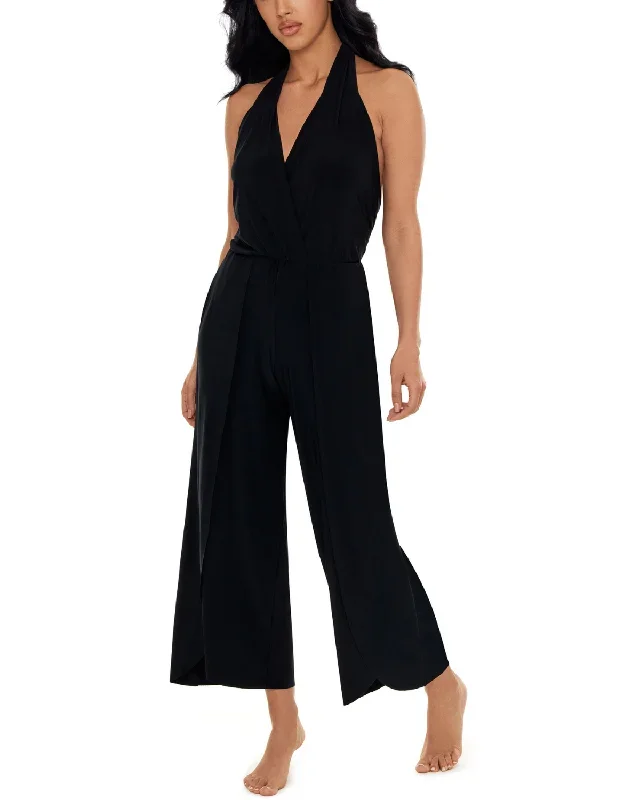 2024 Magicsuit Solids Cover Up Halter Jumpsuit - 6008090