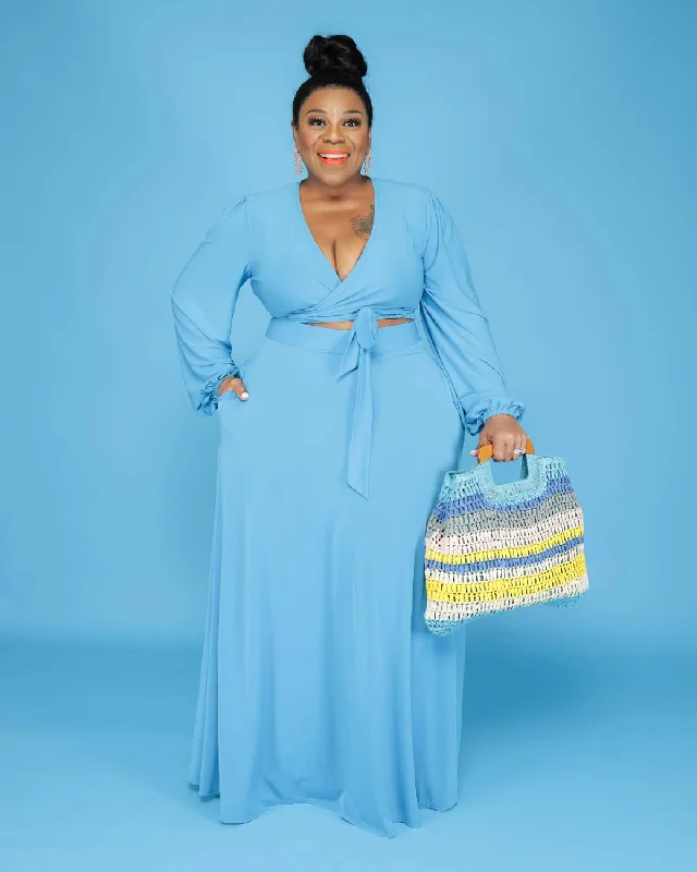 Turquoise Lashun Maxi Skirt Set