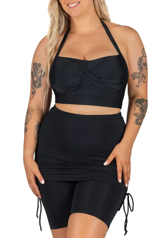 Anti-Chafing Swim Skirt and Bikini Set