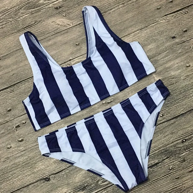 F Navy Blue Stripes