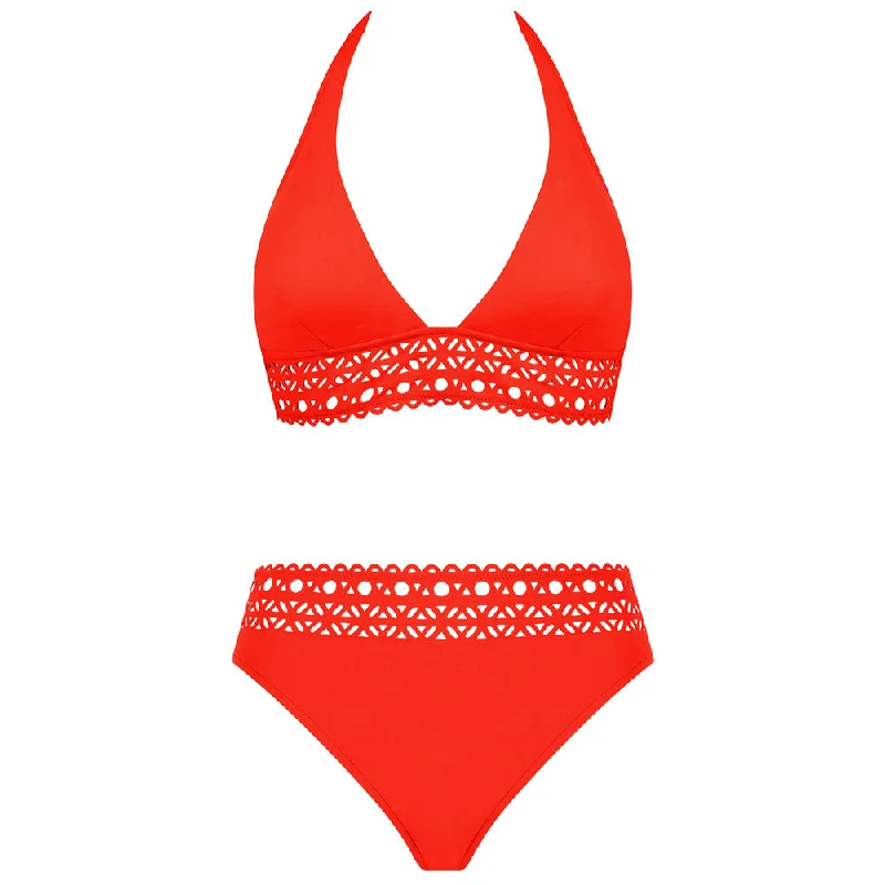 Lise Charmel 'Ajourage Couture' Orange Halterneck Bikini Set