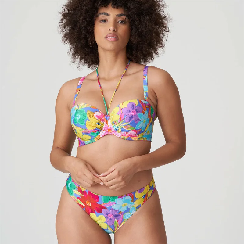 PrimaDonna 'Sazan' Bikini Set with Padded Top and Rio Brief in Blue Bloom (Multicolour)