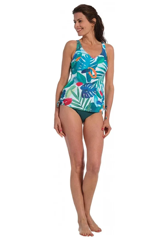 Pastunette Tropical Print Tankini Set, Green