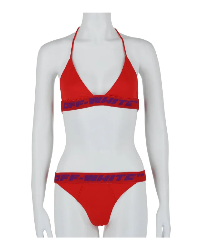 Logo Banded Bikini Set