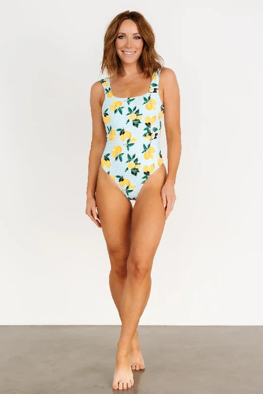Bordeaux One Piece | Blue + Citrus Print