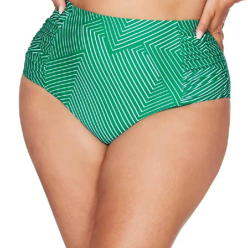 Artesands Linear Perspective Botticelli High Waist Swim Pant At4705ln Green