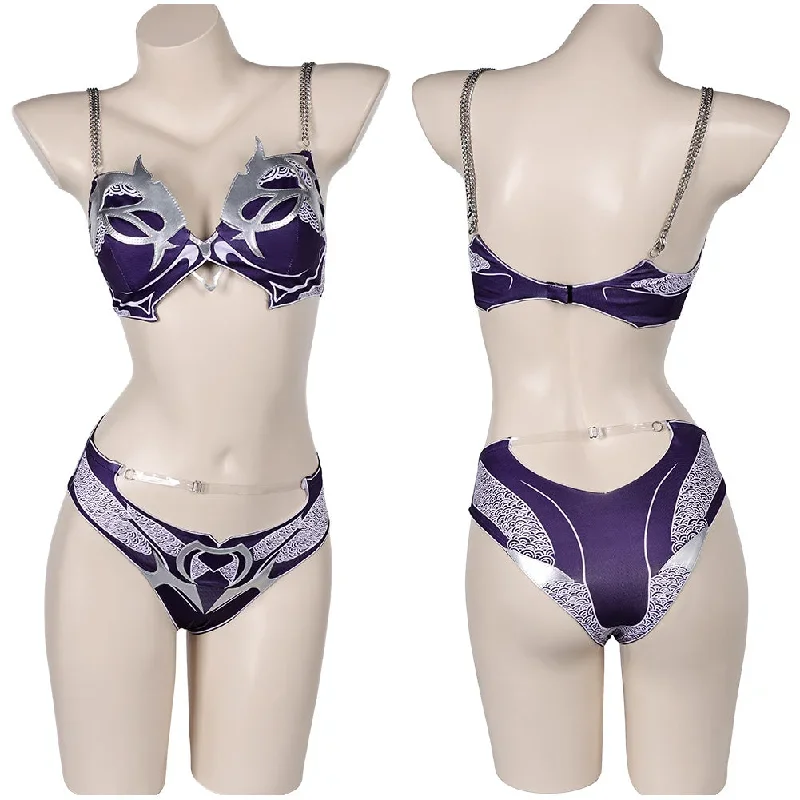 Baldur's Gate Game Shadowheart Women Purple Swimsuit Party Carnival Halloween Cosplay Costume