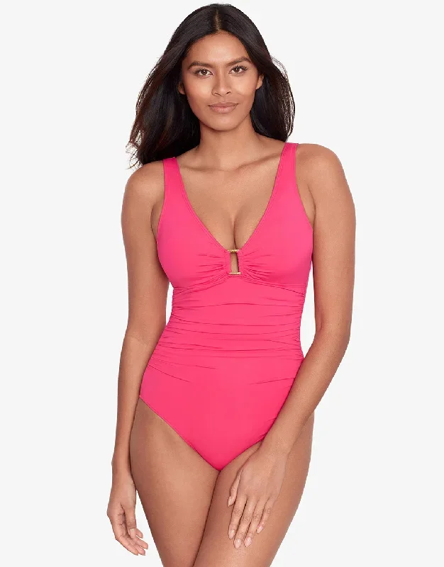 Beach Club Solids Ring OTS Swimsuit - Passionfruit