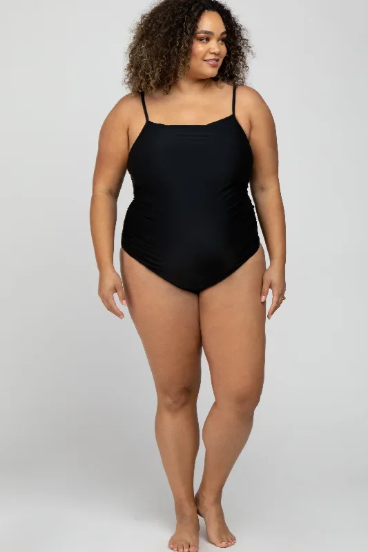 Black One-Piece Maternity Plus Swimsuit