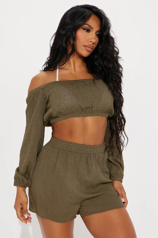 breezy-paradise-linen-off-shoulder-cover-up-shorts-set-olive