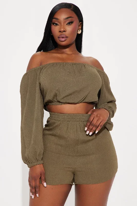 breezy-paradise-linen-off-shoulder-cover-up-shorts-set-olive