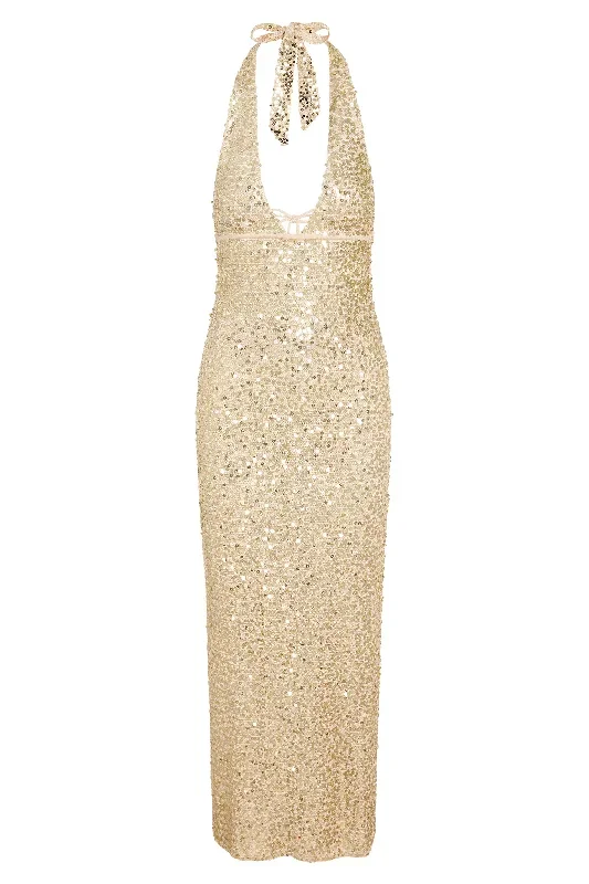 Catania Dress - Champagne Sequin