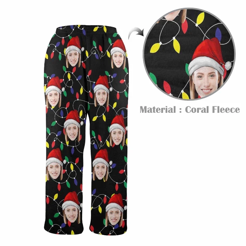 coral-fleece-pajama-trousers-custom-face-colored-light-bulbs-christmas-red-hat-warm-and-comfortable-sleepwear-long-pajama-pants-for-men-women