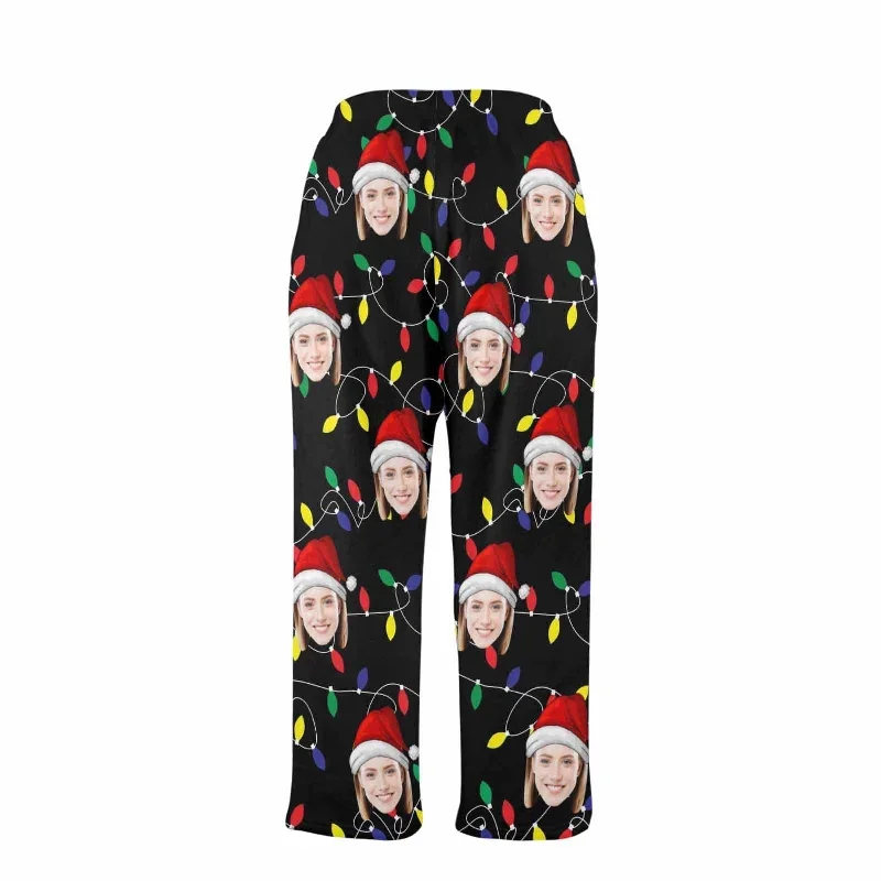 coral-fleece-pajama-trousers-custom-face-colored-light-bulbs-christmas-red-hat-warm-and-comfortable-sleepwear-long-pajama-pants-for-men-women