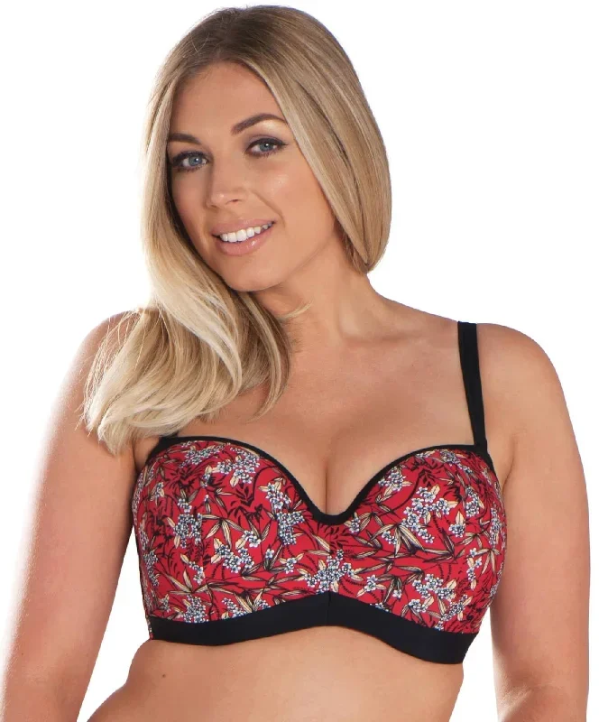 curvy-kate-maya-bandeau-bikini-red-print