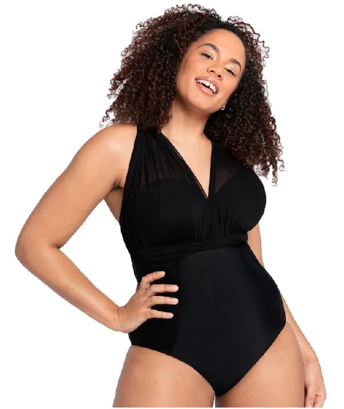 Curvy Kate Wrapsody Bandeau One Piece Swimsuit - Black