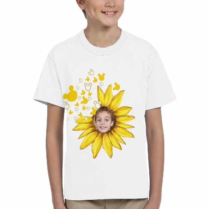 custom-face-sunflower-kids-all-over-print-t-shirt