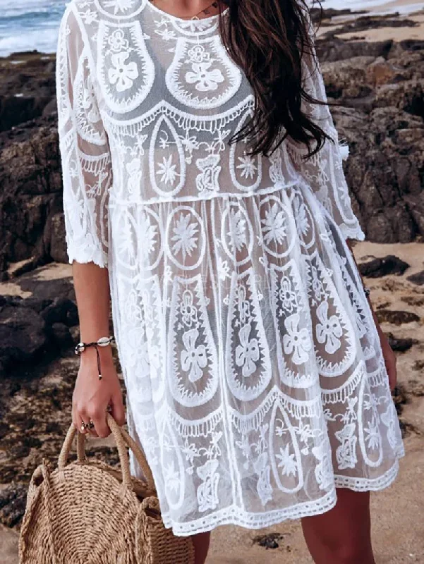 fashionsierra-white-sheer-lace-mini-women-tunic-robe-vintage-cotton-sexy-beach-bikini-cover-up-backless-summer-vestidos-boho-dress