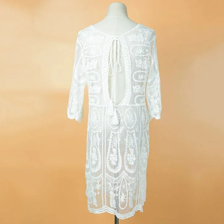 fashionsierra-white-sheer-lace-mini-women-tunic-robe-vintage-cotton-sexy-beach-bikini-cover-up-backless-summer-vestidos-boho-dress