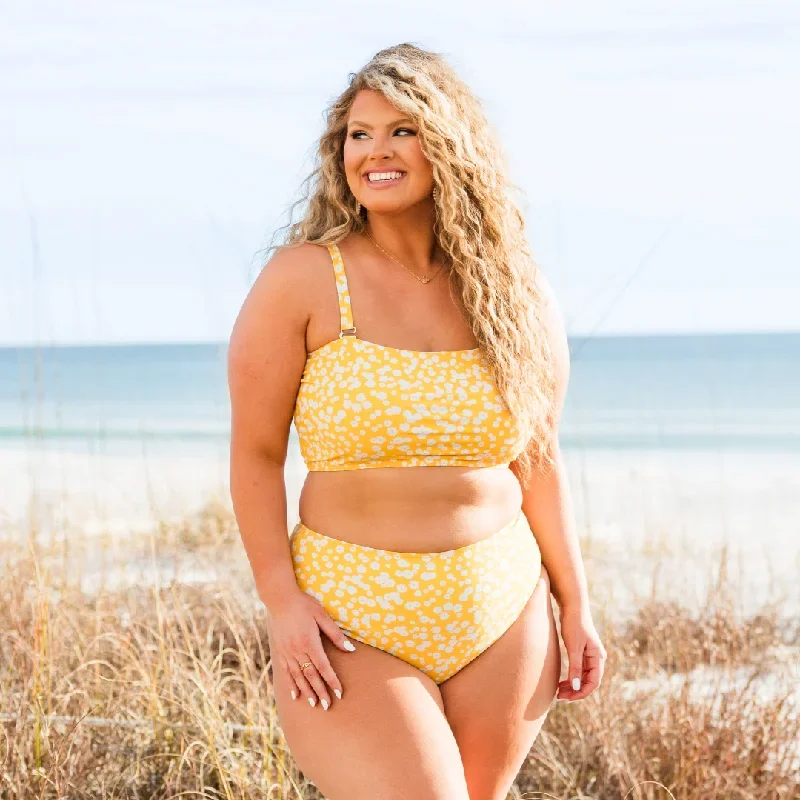 Feeling Fine And Sandy Swim Bottom, Yellow Floral