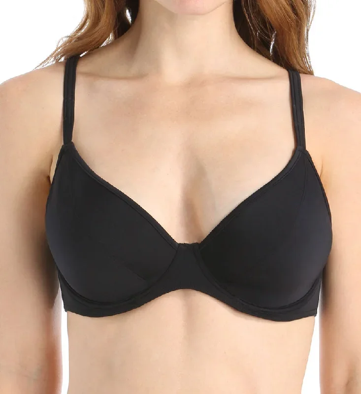 Freya Remix Underwire Padded Plunge Bikini Top, Black