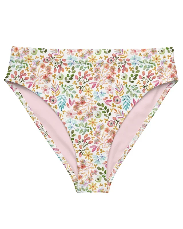 Garden Gala Floral Recycled High-Waisted Bikini Bottom