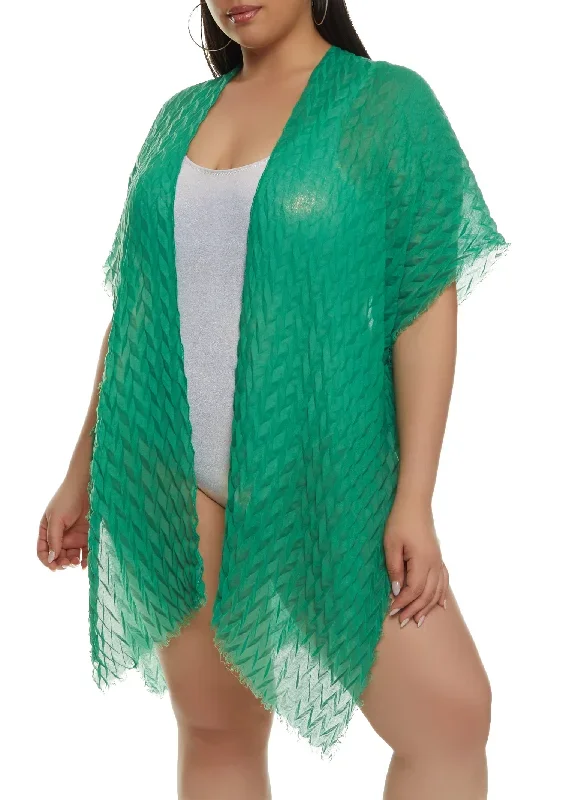 Chevron Textured Cover Up Kimono