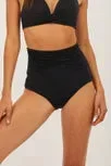 Moontide M7240CN High Waist Gathered Bikini Bottom BLACK