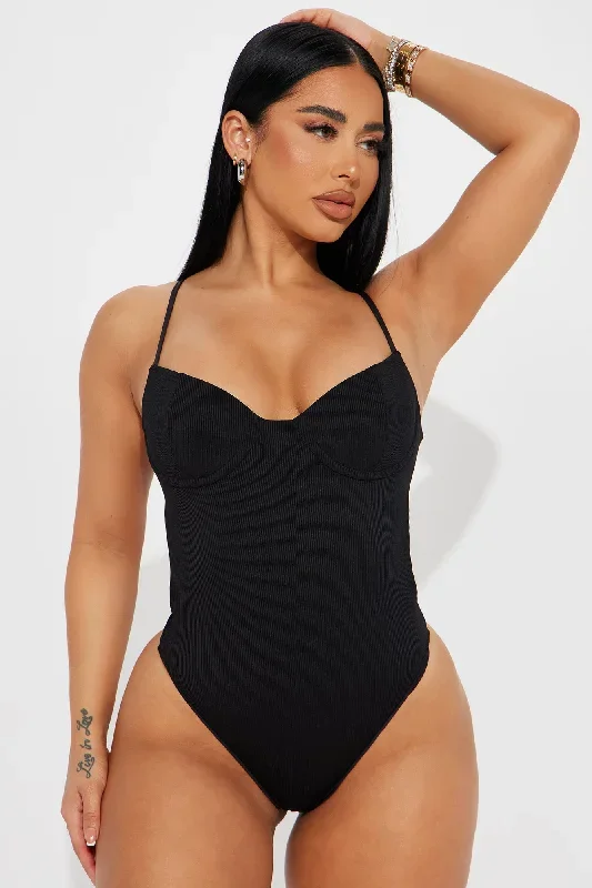 Island Boat Rides 1 Piece Swimsuit - Black