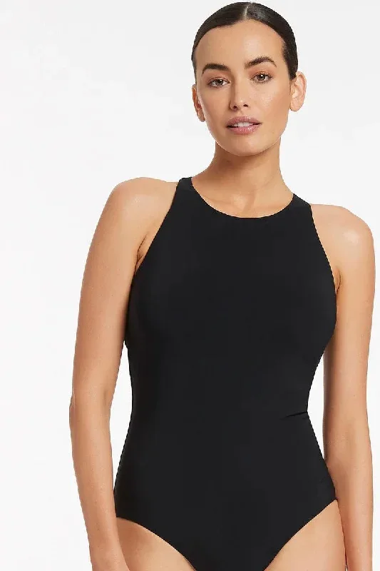 Jets J10884DD/E Jetset High Neck DD/E Cup Tank One Piece Black