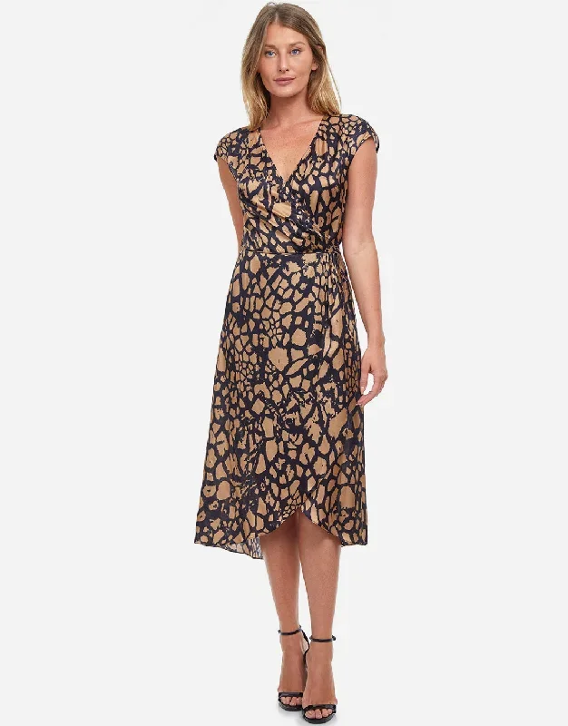 Jungle Queen Wrap Dress - Brown/Black