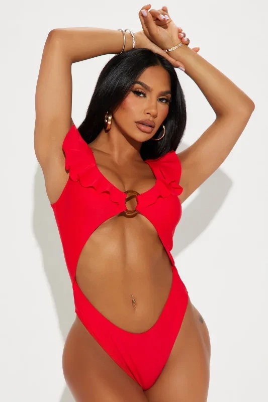 Katherine Cut Out 1 Piece Swimsuit - Red