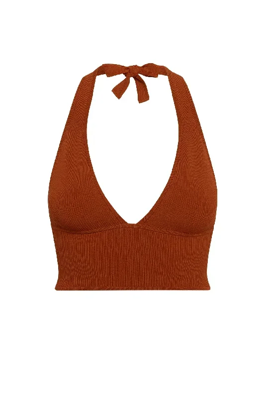 Laurel Canyon Knitwear Top - Copper Rib