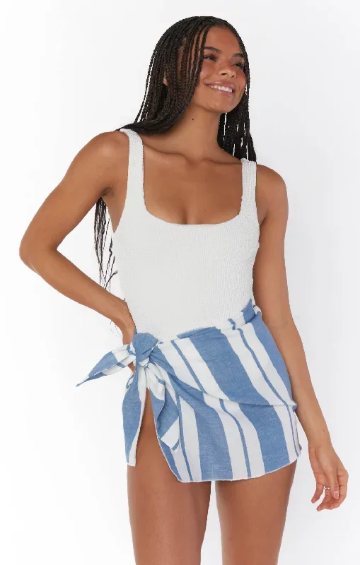 Leyla Sarong ~ Blue Stripe Linen