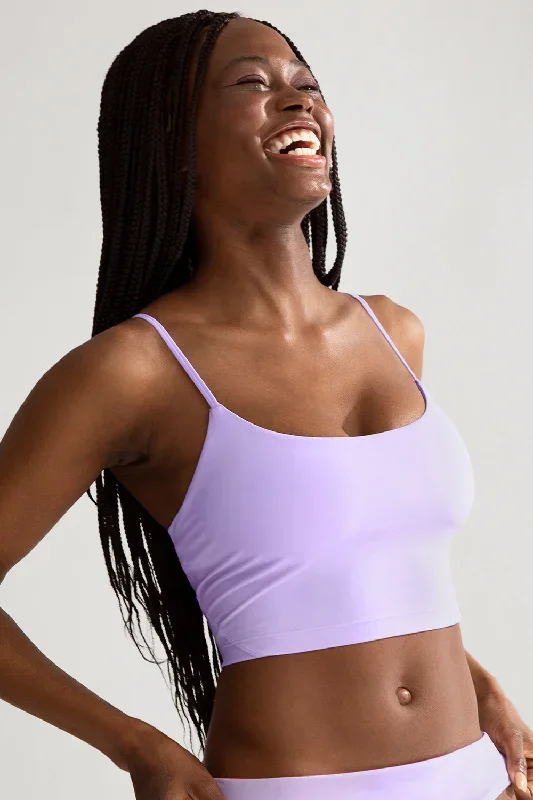 Long Lined Bikini Top | Lilac Iris