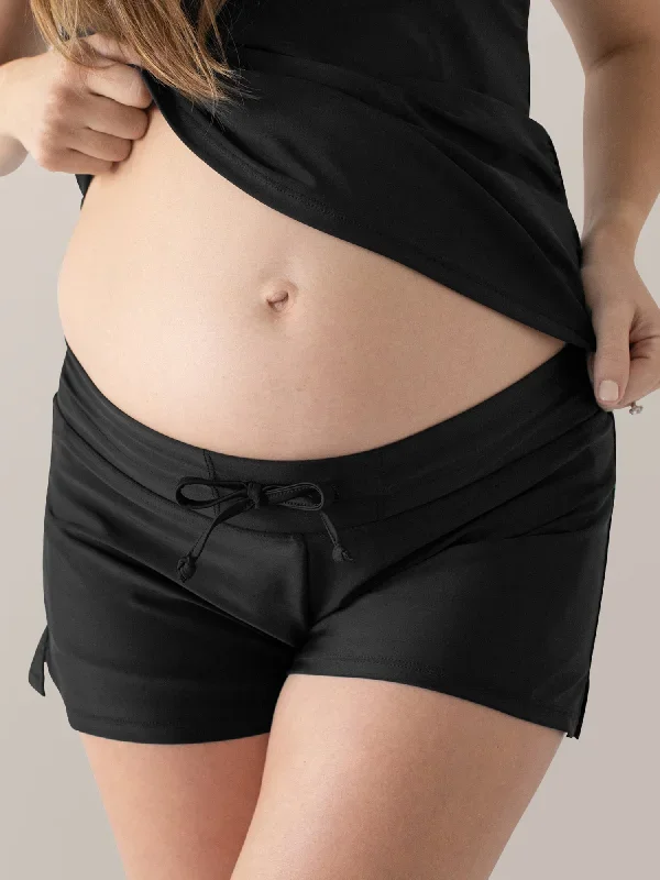 Maternity & Postpartum Swim Short | Black