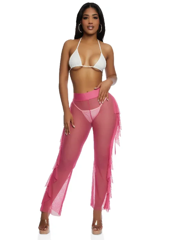 Sheer Mesh Cover Up Pants