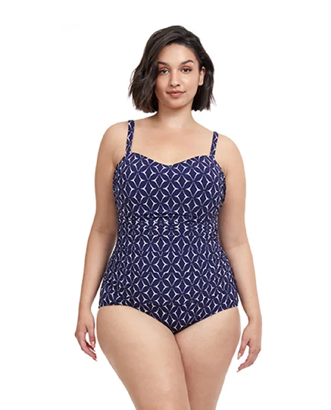 Profile By Gottex Supreme Plus Size Scoop Neck Shirred One Piece Swimsuit