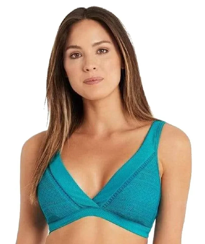 Sea Level Amazing Lace Cross Front D-DD Cup Panelled Bralette - Seafoam