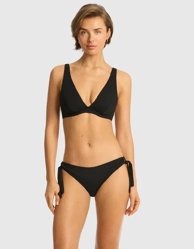 Sea Level Eco Essentials Longline Underwire Bikini Top (Black)