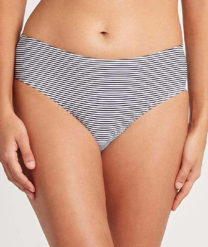 Sea Level Positano Stripe Mid Bikini Brief - Night Sky