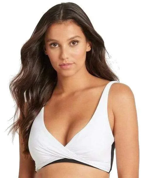 Sea Level Valentina Cross Front B-DD Cup Bikini Top - Black