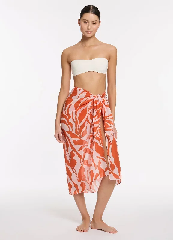 Sereno Ditsy Sarong - Coral