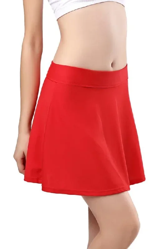 Built-in Bottom High Waist Swim Skirt Bikini Bottoms