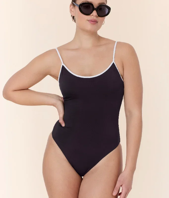 The Bells One Piece - Eco Nylon - Black - Long Torso