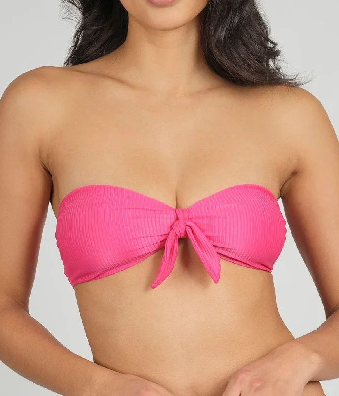 the-ribbed-bandeau-high-waist-swim-bundle-magenta